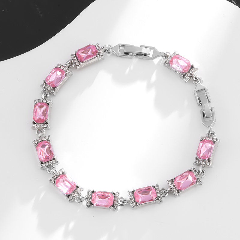 Hip Hop Square Synthetic Cubic Zirconia Tennis Bracelet